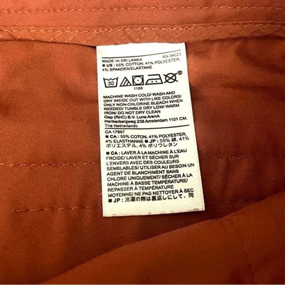 Banana Republic Slim Fit Chino Pants Rust Red Stretch Cotton 33x30 - Picture 6 of 9